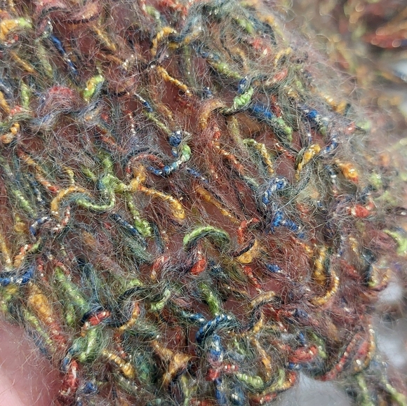 Handmade Knitted 12 Inch Wide Scarf With Tassels - Picture 4 of 5